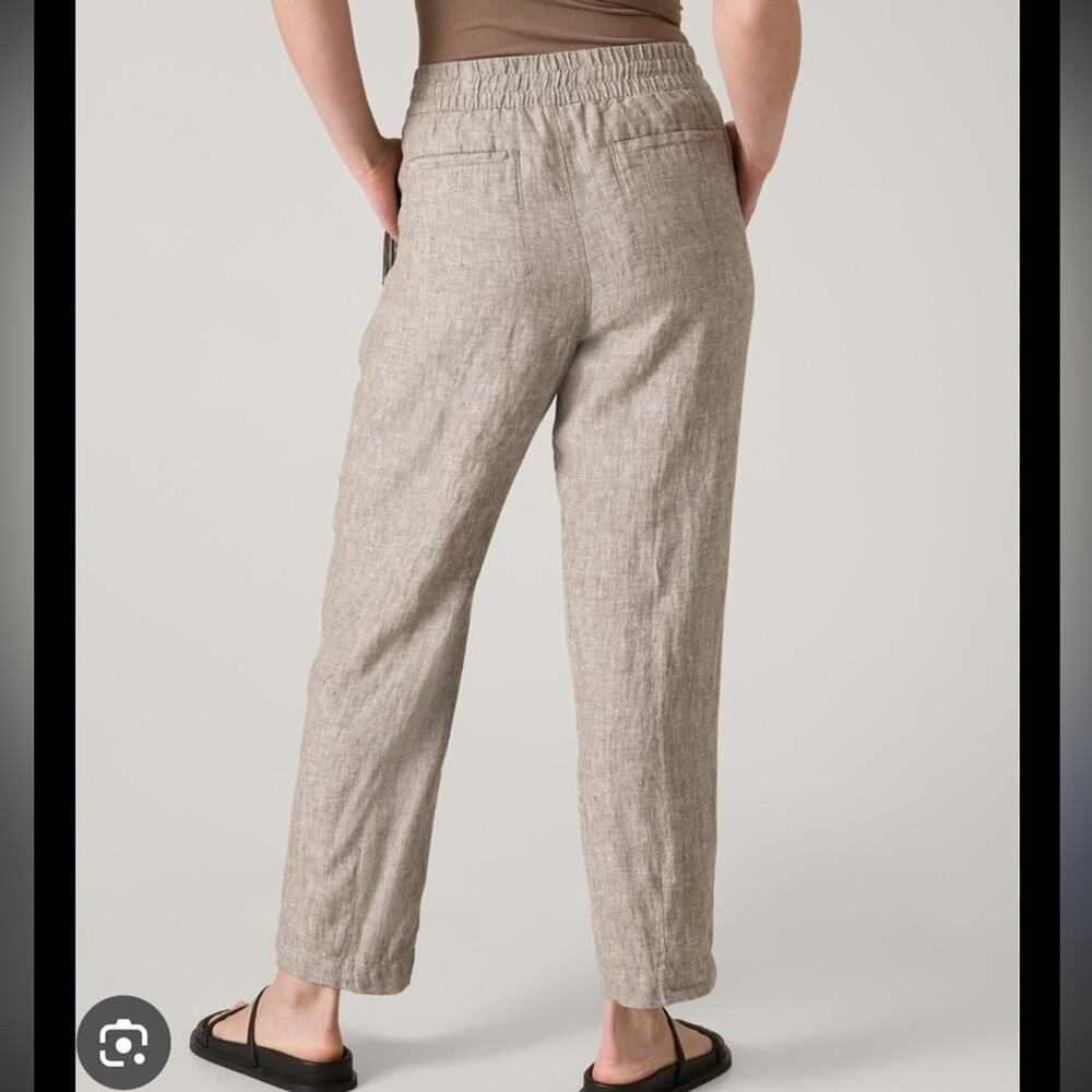 Athleta Retreat Linen Ankle Pant size M pyrite brown - Picture 4 of 8